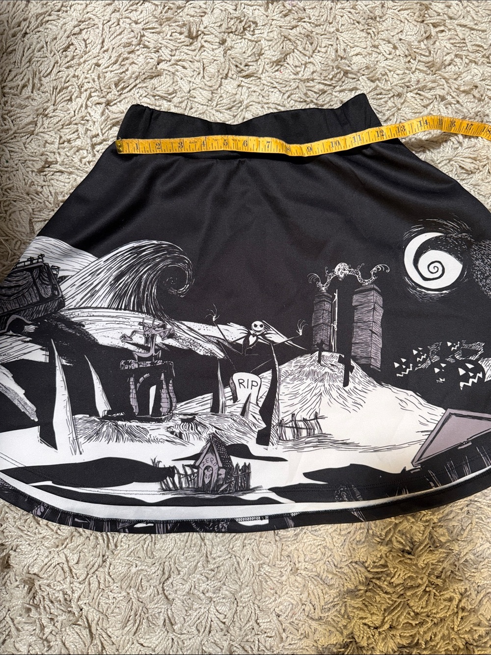 Disney Black & White Nightmare Before Christmas Circle Skirt